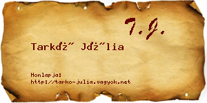 Tarkó Júlia névjegykártya